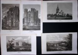 County Essex Job-Lot Antique 219 Years-Old Georgian Steel-Engravings-1
