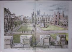 Vintage Colour Scenes of Trinty College Cambridge 1960 4 Page Supplement