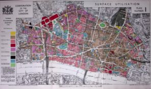 City of London Post-War Surface Considerations Plan 1944 Coloured Map-5b