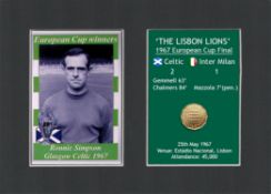 Ronnie Simpson Celtic FC European Cup Mount & Original Half-Crown Coin Metal Art