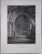 Buildwas Abbey Shropshire 190 Years-Old Rare John Britton Antique Steel Engraving-78