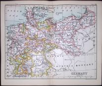 The Germany Empire Double Sided Victorian Antique 1898 Map-22
