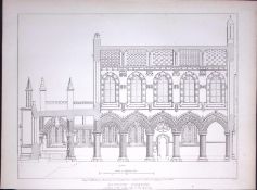 Rosslyn Chapel Scotland 190 Years-Old John Britton Antique Steel Engraving-155a