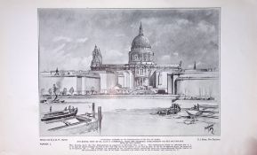 City of London Post-War Reconstruction St Pauls Cathedral 1944 Map-31a