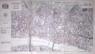 City of London Reconstruction Sewers Diagrammatic Depths 1944 Detailed Map-8