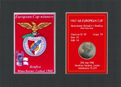 The Finalists Manchester United 1968 European Cup Mounted Coin Metal Art
