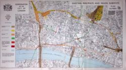 City of London Planning Survey Existing Railways, Major Subways 1944 Map-1