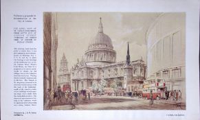 City of London Post-War Reconstruction St Pauls Cathedral 1944 Map-32a