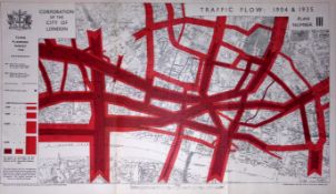 City of London Traffic Flow 1905 & 1939 Coloured 1944 Map-7