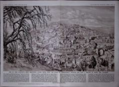 The Beautiful City of Bath 1961 Double Page Illustration.