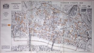 City of London Town Planning Survey 1939 Narrow Streets 1944 Map-11