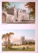 Oxford St Johns College & Merton College Victorian Coloured Antique Print-31