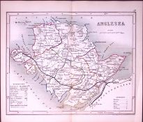 Anglesey Wales-Dugdale & Archer Antique 180 Years-Old Steel Engraved Map-44