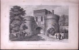 Skipton Castle Yorkshire 198 Years-Old Thomas Allen Antique Steel Engraving-32