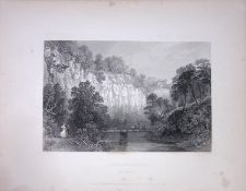 Hawthornden Midlothian Scotland 188 Years-Old Antique Steel Engraving-10