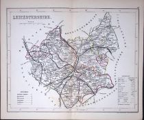 Leicestershire-Dugdale & Archer Antique 180 Years-Old Steel Engraved Map-16