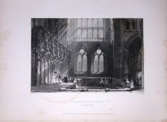 Glasgow Cathedral Scotland 188 Years-Old Antique Steel Engraving-52