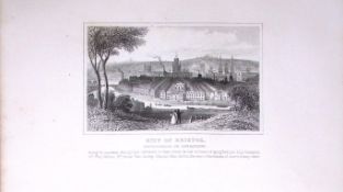 City of Bristol Dugdale & Archer Antique 180 Years-Old Copper Plate Print-44
