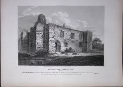 Colchester Castle Essex 190 Years-Old Rare John Britton Antique Steel Engraving-55