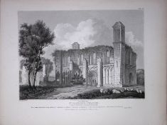 Glastonbury St Josephs Chapel 190 Years-Old Rare John Britton Antique Steel Engraving-133