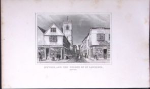 Ipswich Town Church Dugdale & Archer Antique 180 Years-Old Copper Plate Print-20