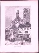 Howden Market Place Country Towns of Britain 145-Year-Old Woodcut Illustration-15