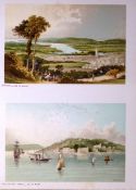 Isle of Wight Newport & East And West Cowes Victorian Antique Double Print-53
