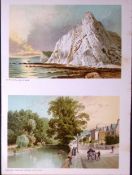 Isle of Wight Culver Cliff & Bonchurch Pond Victorian Antique Double Print-55