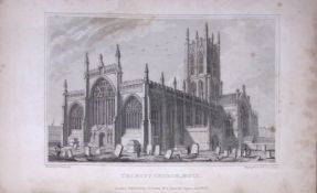 Hull Trinty Church Yorkshire 198 Years-Old Thomas Allen Antique Steel Engraving-59