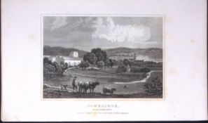 Cowbridge Wales Dugdale & Archer Antique 180 Years-Old Copper Plate Print-9