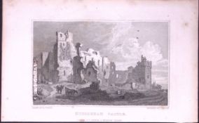 Middleham Castle Yorkshire 198 Years-Old Thomas Allen Antique Steel Engraving-11