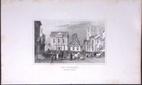 St Albans Herts Dugdale & Archer Antique 180 Years-Old Copper Plate Print-29