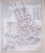England Railroads-Dugdale & Archer Antique 180 Years-Old Steel Engraved Map-33