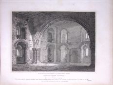 Hedingham Castle Essex 190 Years-Old Rare John Britton Antique Steel Engraving-143