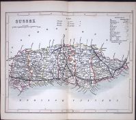 Sussex-Dugdale & Archer Antique 180 Years-Old Steel Engraved Map-13