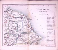Yorkshire North Riding-Antique 180 Years-Old Steel Engraved Map-40