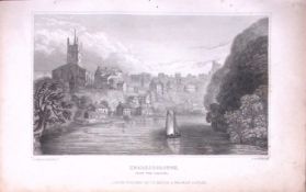 Knaresborough Town Yorkshire 198 Years-Old Thomas Allen Antique Steel Engraving-24