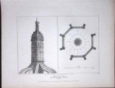 Malmsbury Cross Wiltshire Rare John Britton 191 Years-Old Antique Steel Engraving-30