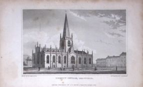 Sheffield Trinity Church Yorkshire 198 Years-Old Thomas Allen Antique Steel Engraving-49