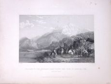 Highland Army Passing Loch Ell Scotland W Beattie 188 Years-Old Antique Steel Engraving-36