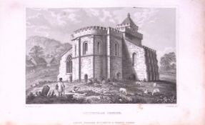 Lestingham Church Yorkshire 198 Years-Old Thomas Allen Antique Steel Engraving-14