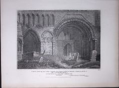 Dunstable Priory Church Beds Rare John Britton 191 Years-Old Antique Steel Engraving-4