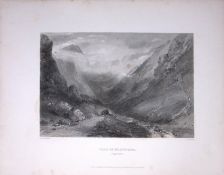 Vale of Glencroe Argyllshire Scotland 188 Years-Old Antique Steel Engraving-47