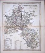 Oxfordshire-Dugdale & Archer Antique 180 Years-Old Steel Engraved Map-23