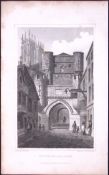 York Bootham Bar Yorkshire 198 Years-Old Thomas Allen Antique Steel Engraving-37