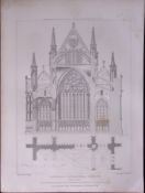 Lincoln Cathedral 190 Years-Old John Britton Antique Steel Engraving-226