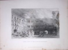 Palace of Linlithgow Scotland 188 Years-Old Antique Steel Engraving-15