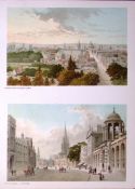 Oxford From Magdalen Tower & High Street Victorian Antique Double Print-35