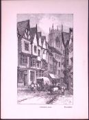 York Stonegate Country Towns of Britain 145-Year-Old Woodcut Illustration-2