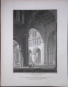 St John’s Church Chester 190 Years-Old Rare John Britton Antique Steel Engraving-73